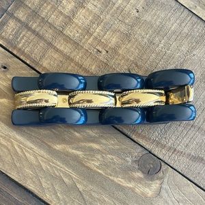 Vintage Carolee 1960’s gold color & navy bracelet. Stamped.